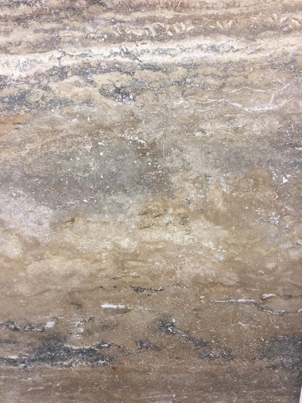 Travertine Mahogany Filled & Honed 2CM – representative photo; actual slab photo sent with your estimate