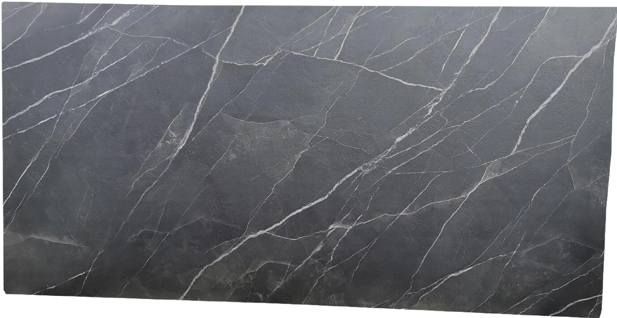 Laminam Calacatta Black 12MM – representative photo; actual slab photo sent with your estimate