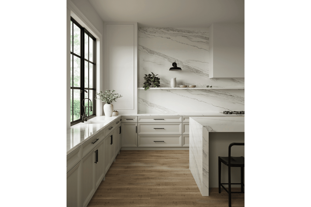 Calacatta Elegant Quartz Prefab Countertop 3CM