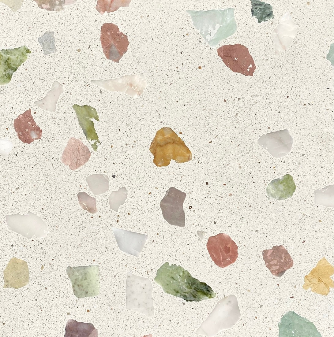 Venice Sparse Alabaster LMC+LPC+LYC+LTC Terrazzo Tile