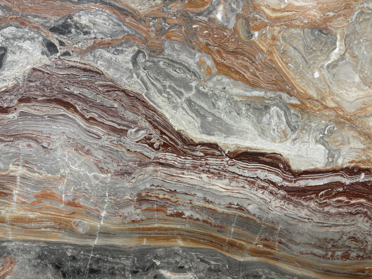 Arabescato Orobico Rosso Leathered Marble 2CM
