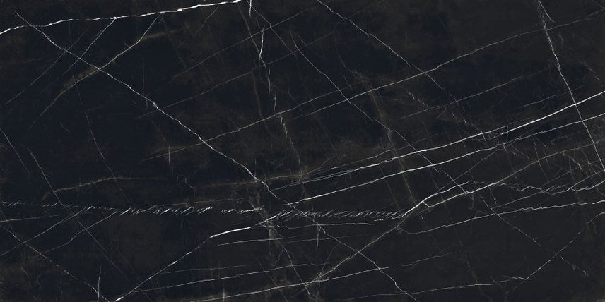 Marquina Black Soft Matt Face A Ascale Porcelain 12MM