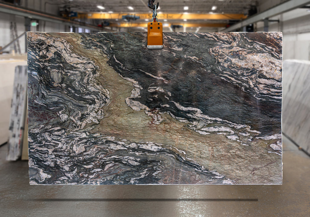 Tempest Crystal Leathered Quartzite 3CM – representative photo; actual slab photo sent with your estimate