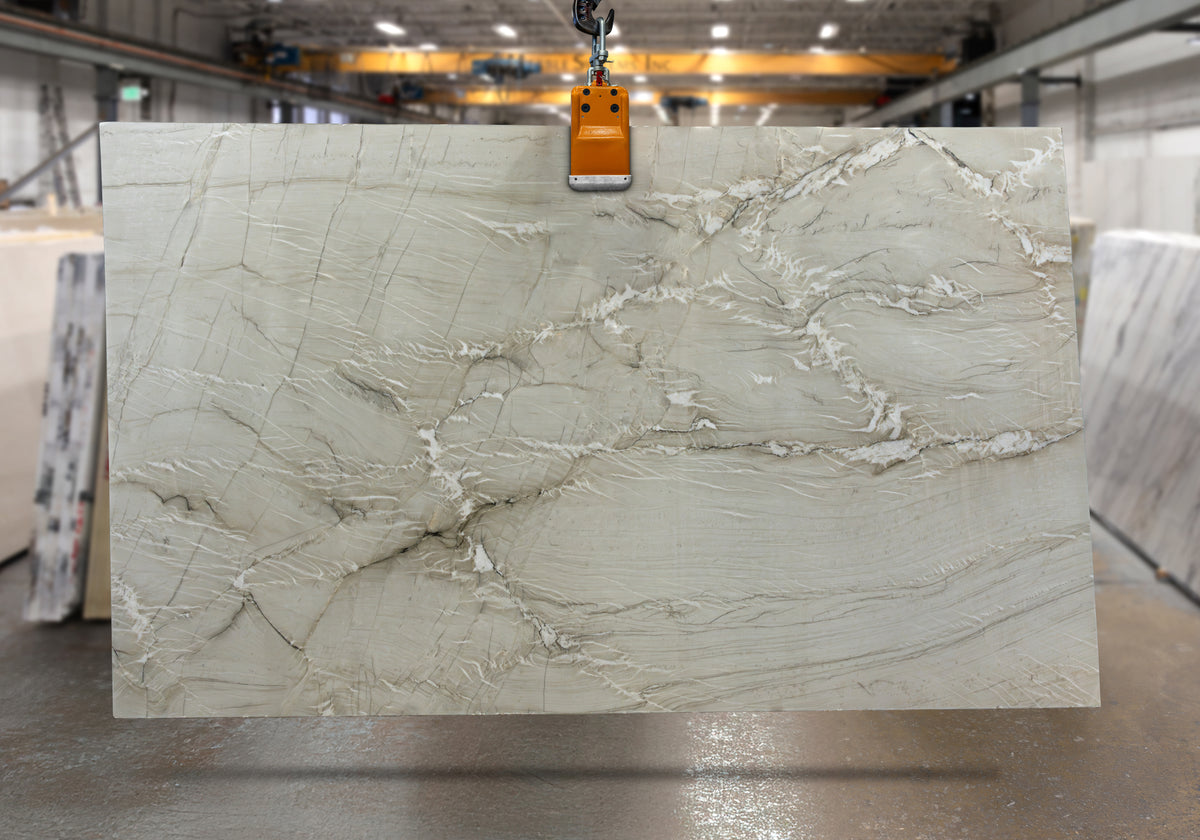 Le Blanc Leathered Quartzite 3CM – representative photo 3; actual slab photo sent with your estimate