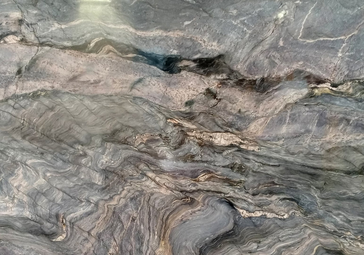 EXPLOSION BLUE QUARTZITE 3CM – representative photo; actual slab photo sent with your estimate