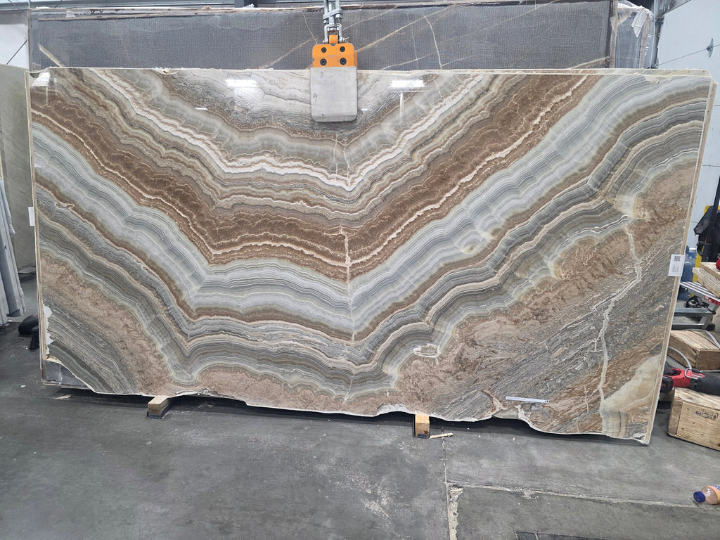 Grey Vein Cut Onyx 2CM slab
