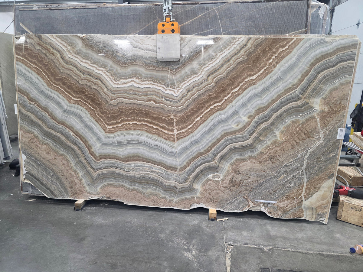 Grey Vein Cut Onyx 2CM slab