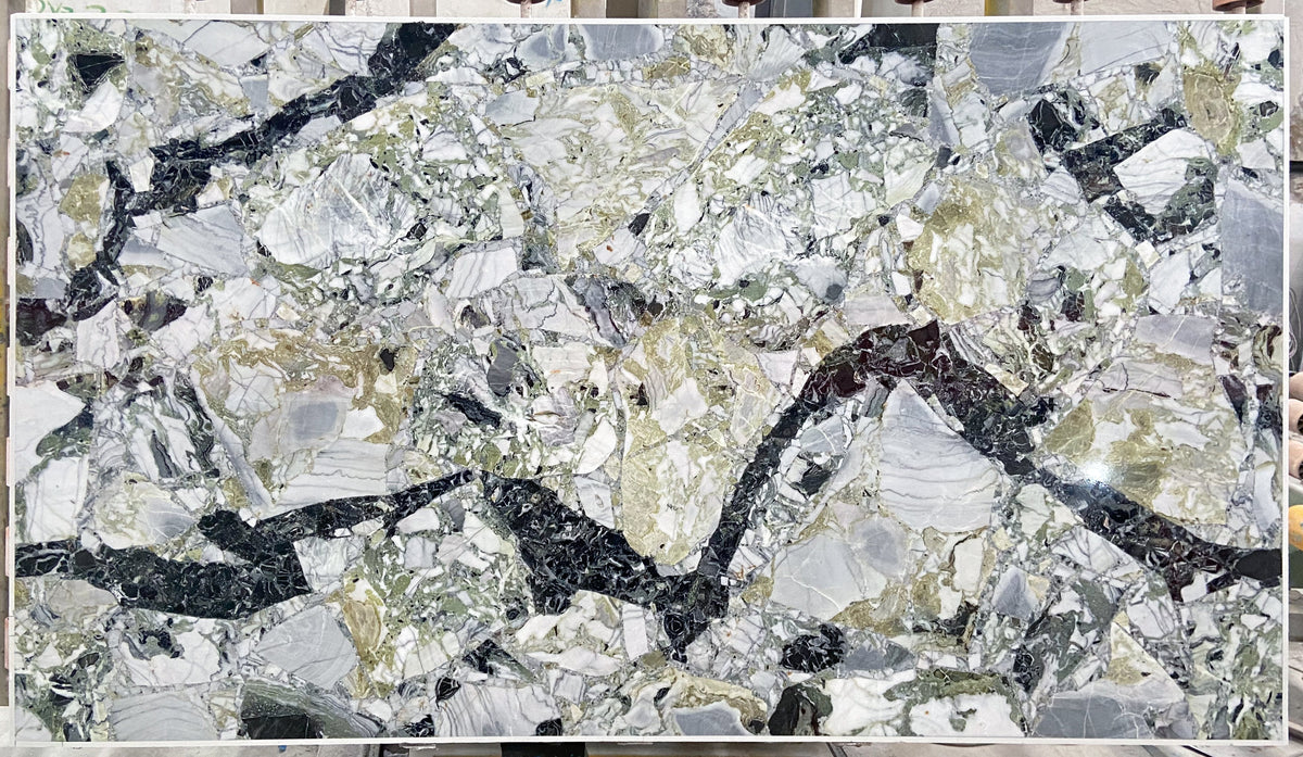 White Jade Collage Marble 2CM slab