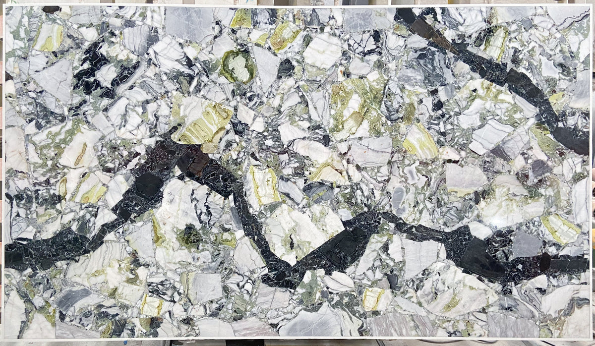 White Jade Collage Marble 2CM slab