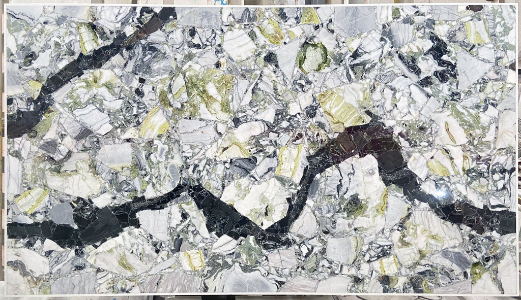 White Jade Collage Marble 2CM slab