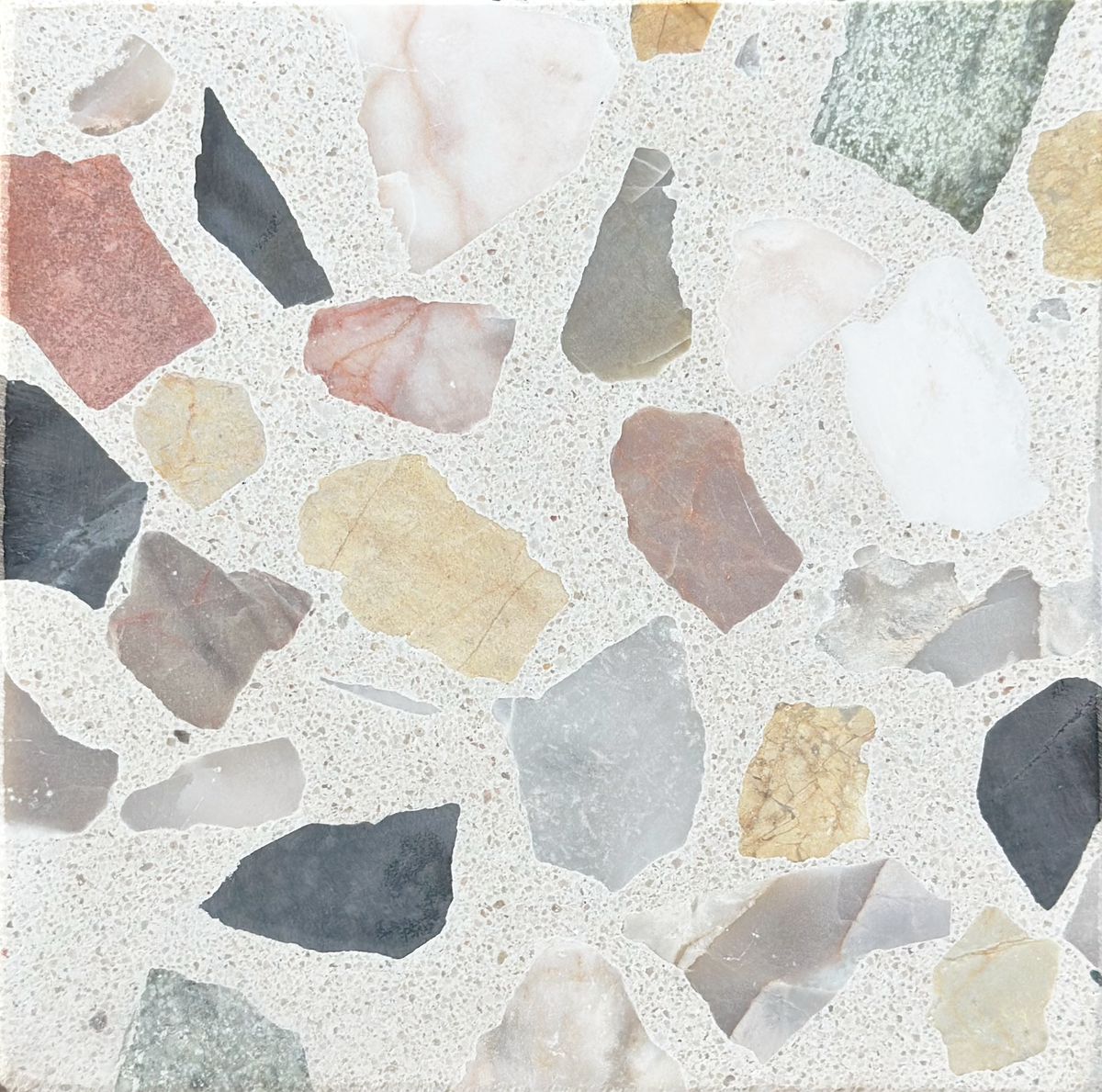 Venice Alabaster Large Eichler Mix Terrazzo Tile 24x24 In Stock