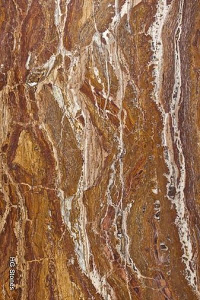 Travertine Walnut 2CM – representative photo; actual slab photo sent with your estimate