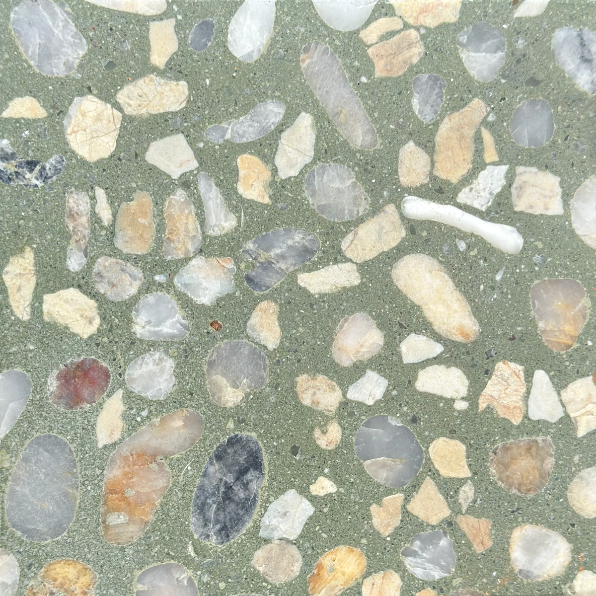 Trails Pebble Mix Lichen Terrazzo Paver