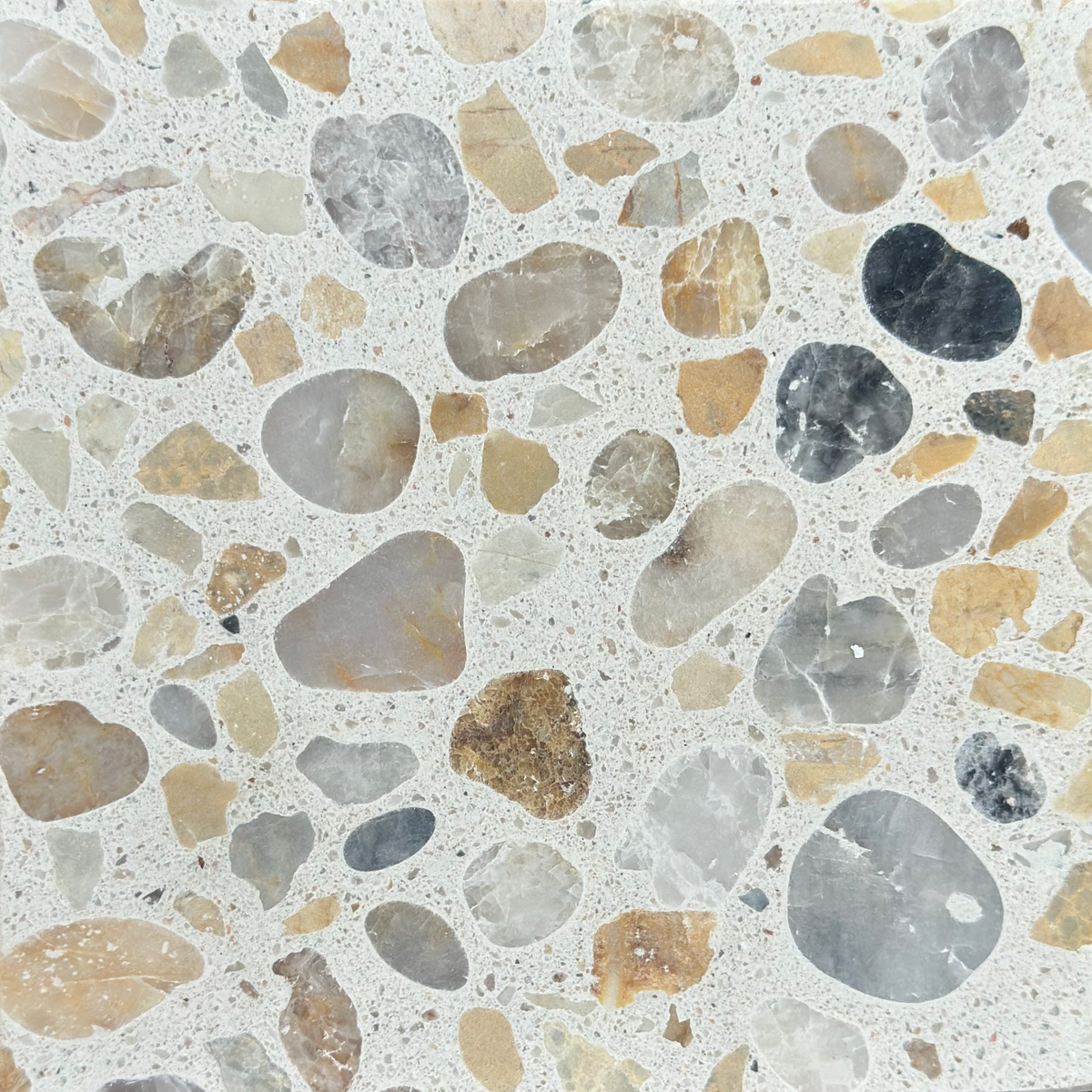 Trails Pebble Mix Ivory Terrazzo Paver