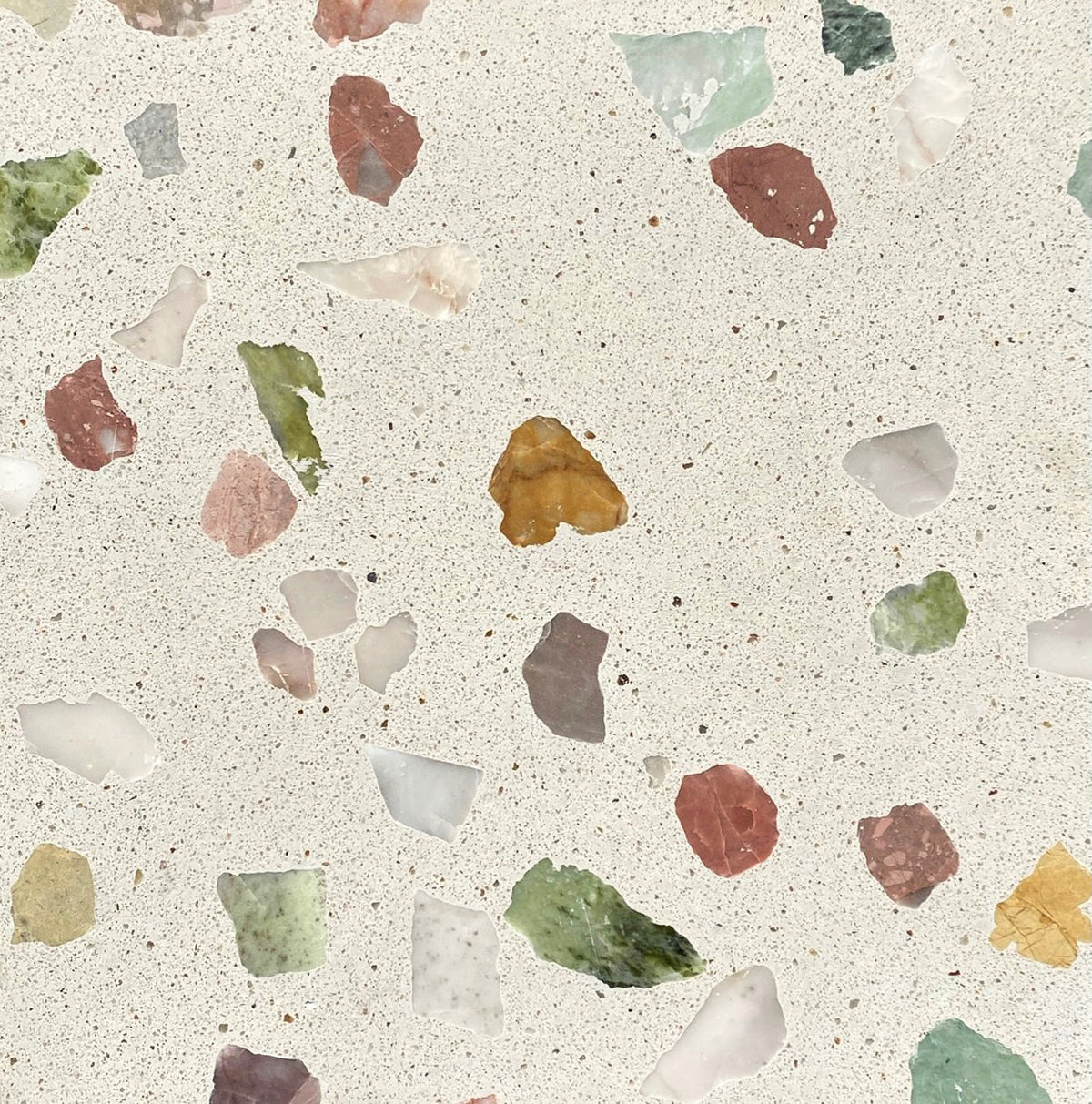 Venice Alabaster Sparse LMC + LPC + LYC + LTC Terrazzo Tile 24x24 In Stock