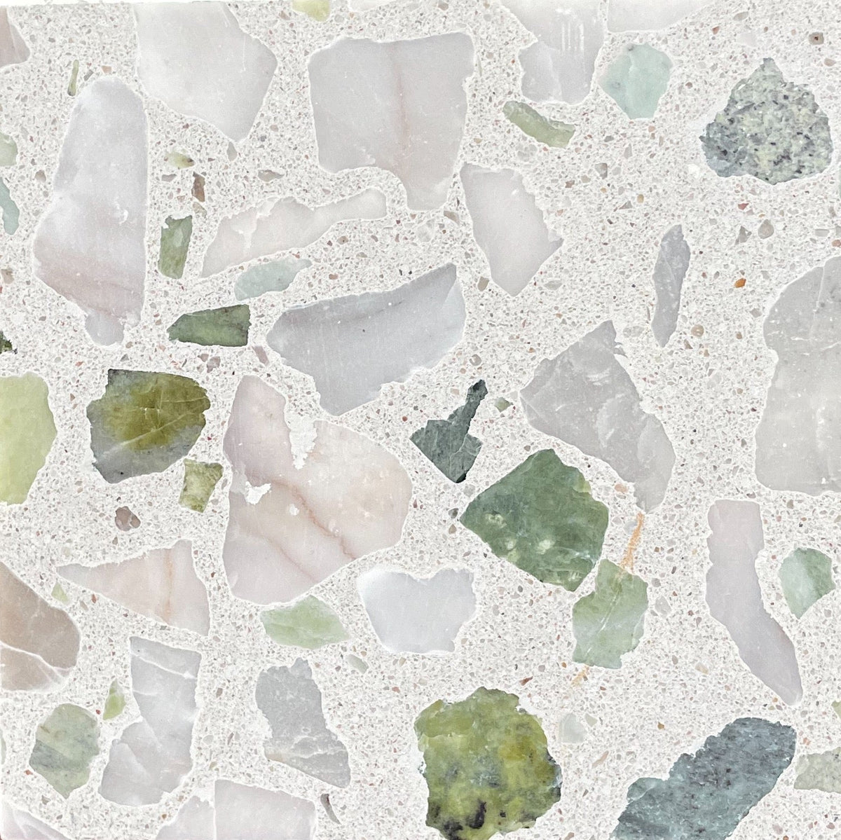 Pacifica Large Alabaster Evergreen Mix Terrazzo Slab 3CM