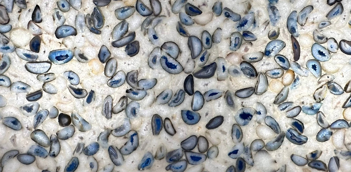 Light Blue Agate Semi-Precious Stone 2CM