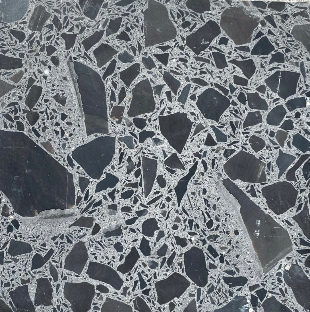 Venice Slice Black Sl XLBC Terrazzo Tile