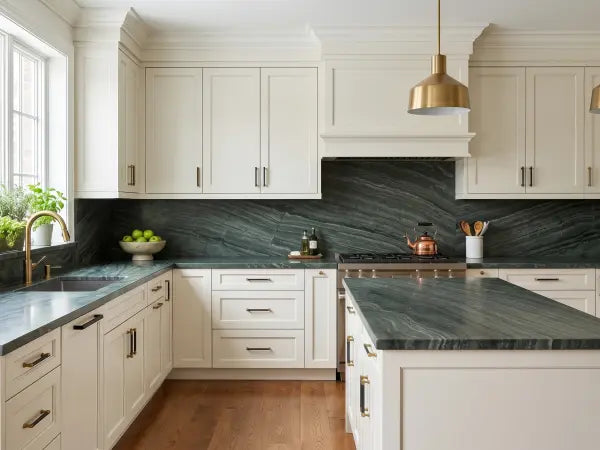 Green Maestro Quartzite 3CM – representative photo 3; actual slab photo sent with your estimate