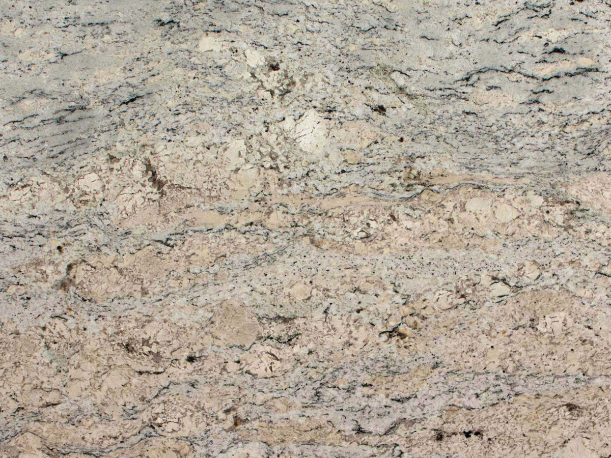 White Ice Leathered Granite 3CM – representative photo; actual slab photo sent with your estimate